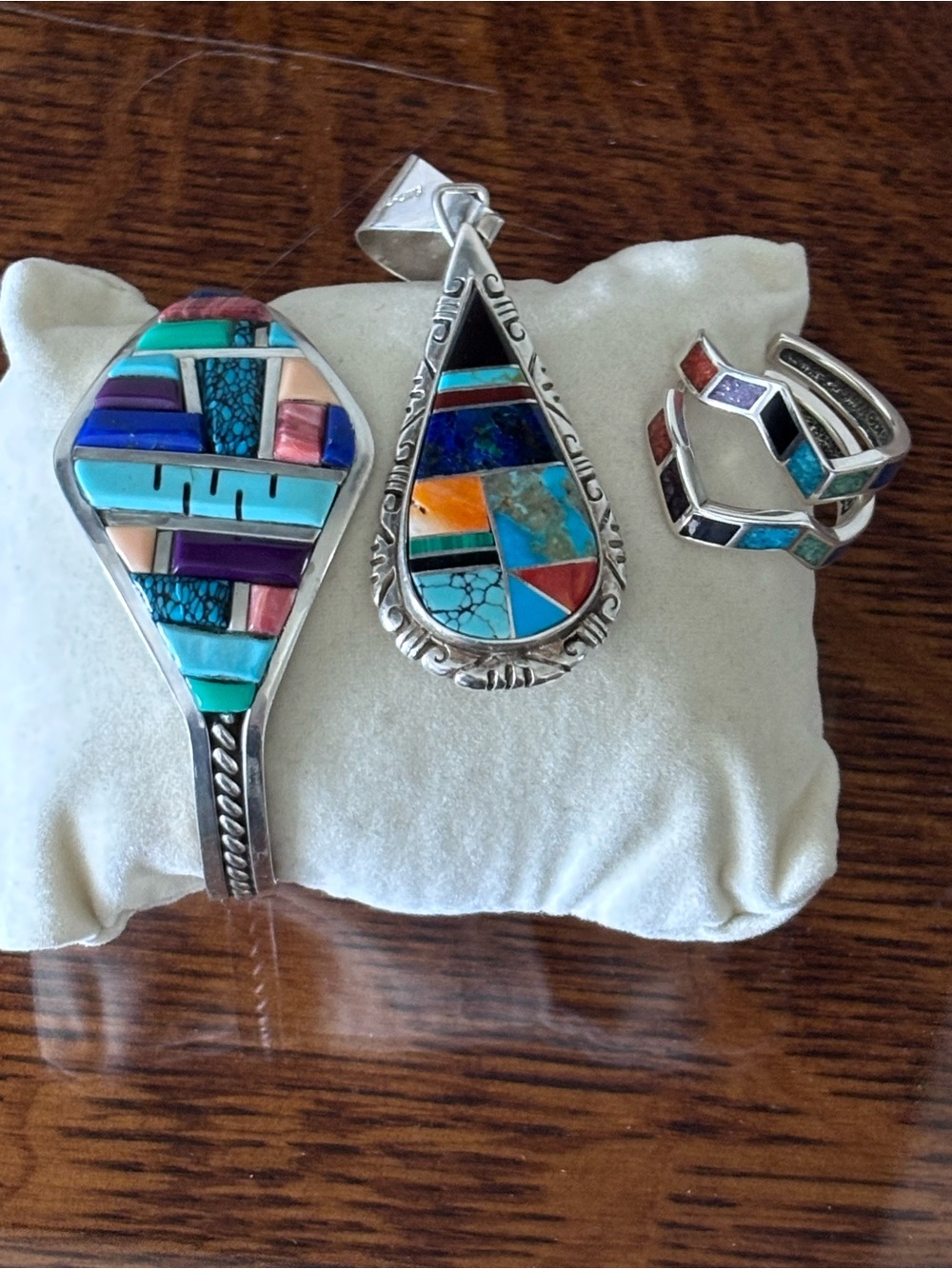 Three Pieces Native American Sterling Jewelry